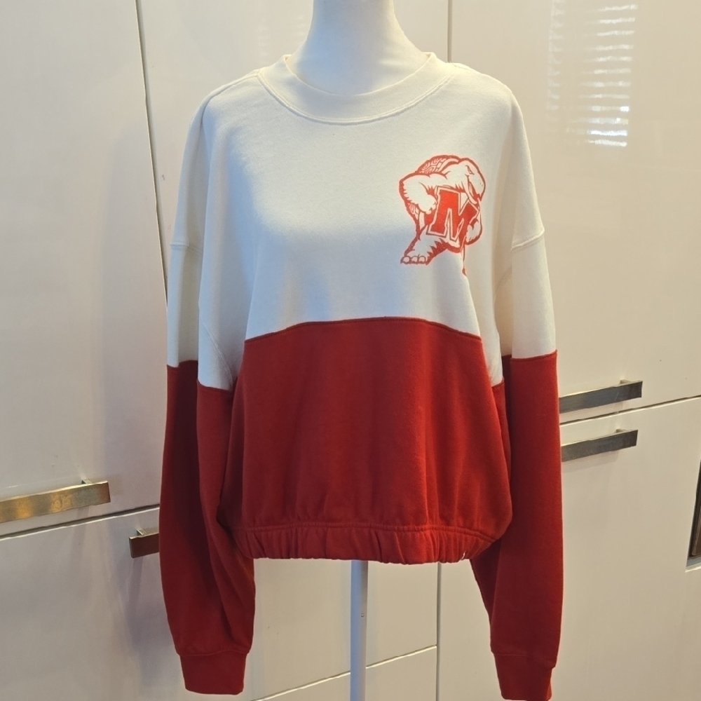 47 Brand Maryland Terrapins Take Two Bonita Sweatshirt Red White XL